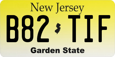 NJ license plate B82TIF