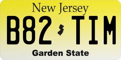 NJ license plate B82TIM