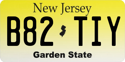 NJ license plate B82TIY