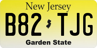 NJ license plate B82TJG