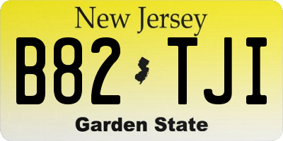 NJ license plate B82TJI