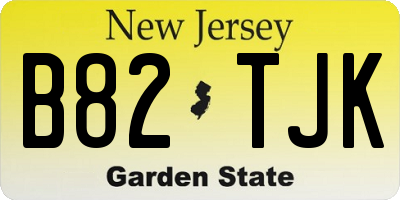 NJ license plate B82TJK