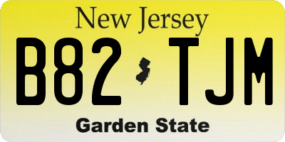 NJ license plate B82TJM