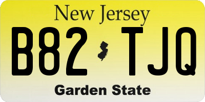 NJ license plate B82TJQ