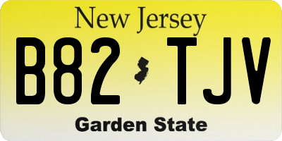 NJ license plate B82TJV
