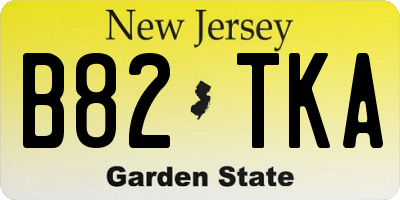 NJ license plate B82TKA