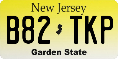 NJ license plate B82TKP