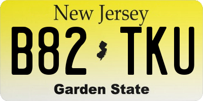 NJ license plate B82TKU