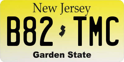 NJ license plate B82TMC