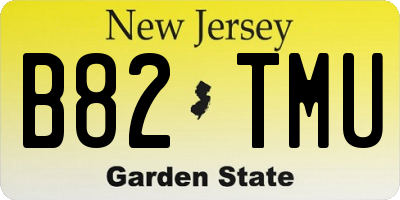 NJ license plate B82TMU