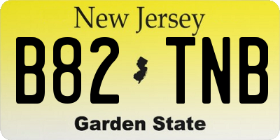 NJ license plate B82TNB