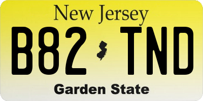 NJ license plate B82TND