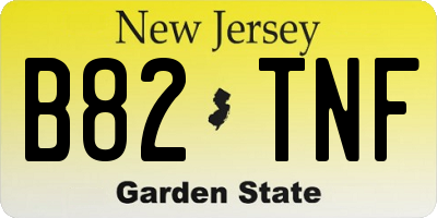 NJ license plate B82TNF