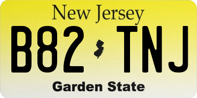 NJ license plate B82TNJ