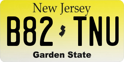 NJ license plate B82TNU