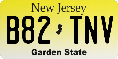 NJ license plate B82TNV