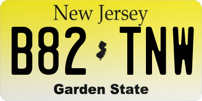 NJ license plate B82TNW