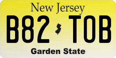 NJ license plate B82TOB