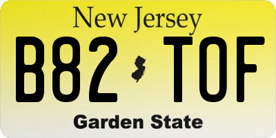 NJ license plate B82TOF