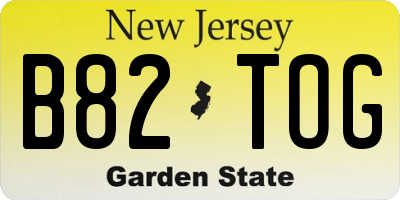 NJ license plate B82TOG