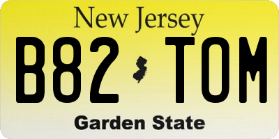 NJ license plate B82TOM