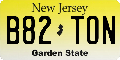 NJ license plate B82TON