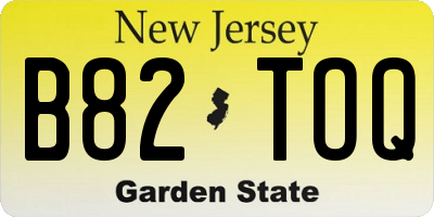NJ license plate B82TOQ