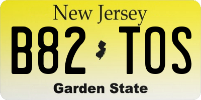 NJ license plate B82TOS