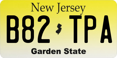 NJ license plate B82TPA