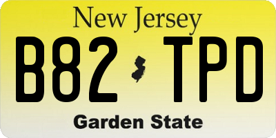 NJ license plate B82TPD