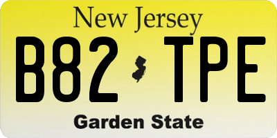 NJ license plate B82TPE