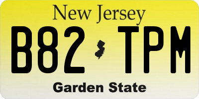 NJ license plate B82TPM