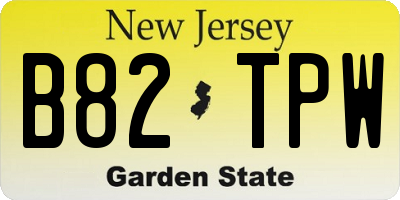 NJ license plate B82TPW