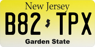 NJ license plate B82TPX