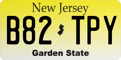 NJ license plate B82TPY