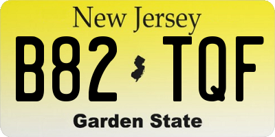 NJ license plate B82TQF