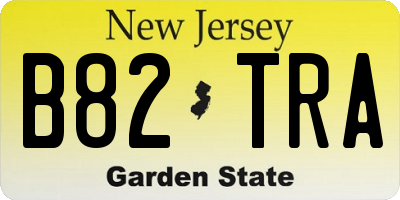 NJ license plate B82TRA