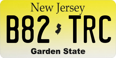NJ license plate B82TRC