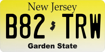 NJ license plate B82TRW