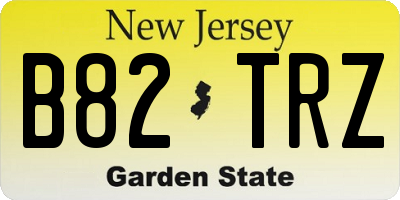 NJ license plate B82TRZ