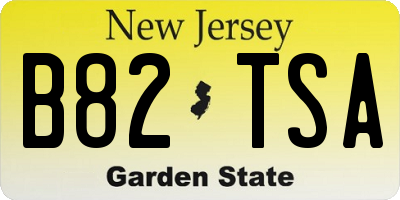NJ license plate B82TSA