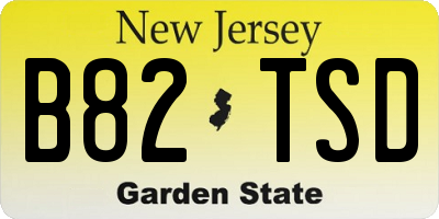 NJ license plate B82TSD