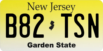 NJ license plate B82TSN