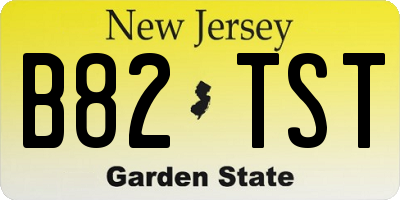 NJ license plate B82TST