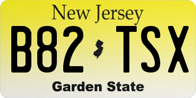 NJ license plate B82TSX
