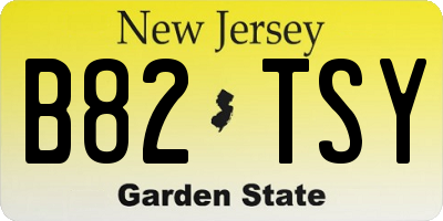 NJ license plate B82TSY