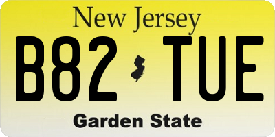 NJ license plate B82TUE