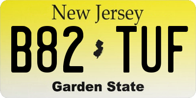 NJ license plate B82TUF
