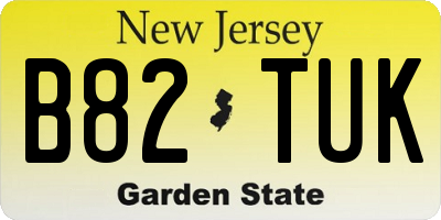 NJ license plate B82TUK