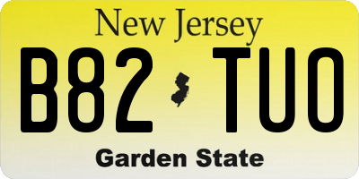 NJ license plate B82TUO